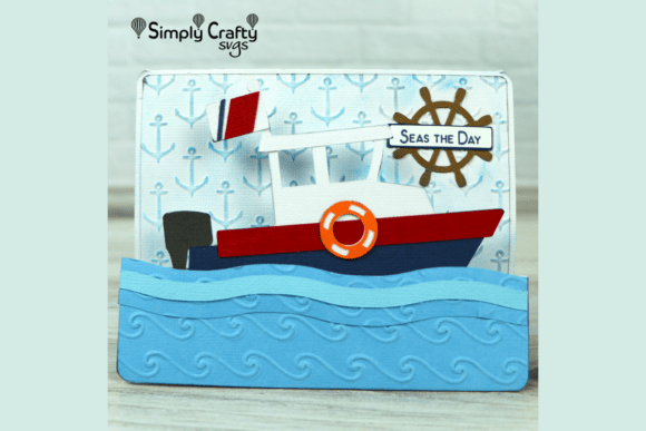 Boat Step Card SVG: A 3D SVG for Summer Crafts