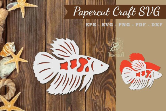 Fish Paper Cut SVG 1: A 3D SVG Asset for Animals
