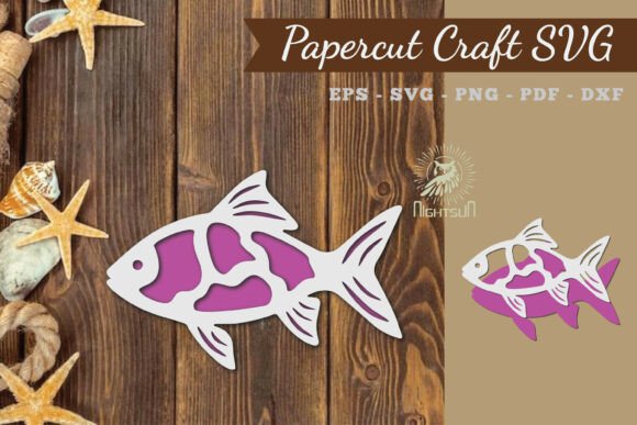 Fish Paper Cut SVG 4: A Versatile 3D SVG for Other Projects