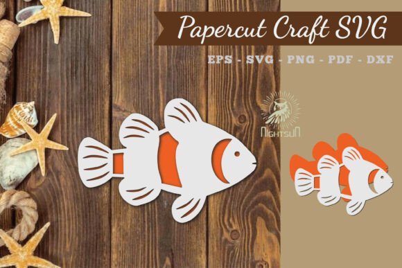 Fish Paper Cut SVG 5: A 3D SVG for Other Branding