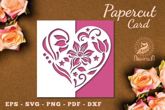 Floral Heart Papercut Card SVG 11: A 3D SVG for Cards And Invites