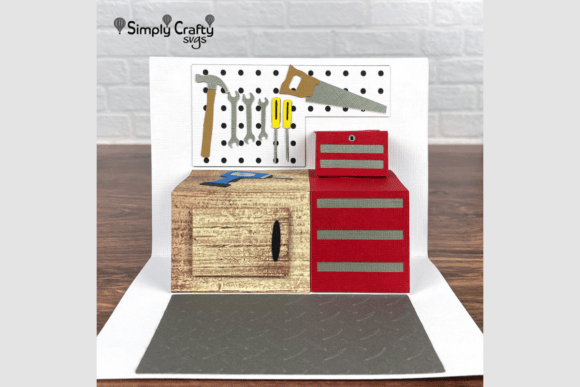 Garage Workshop Popup Card SVG: 3D SVG for Father S Day