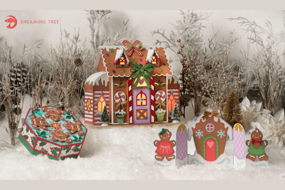 Gingerbread Junction SVG Bundle: 3D SVG for Christmas