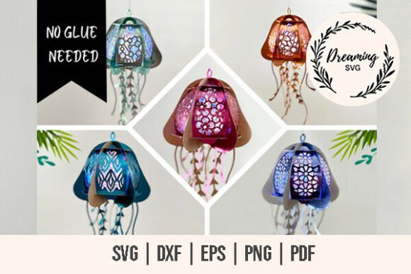 Jellyfish Lantern SVG Bundle: 3D SVG Shapes Review