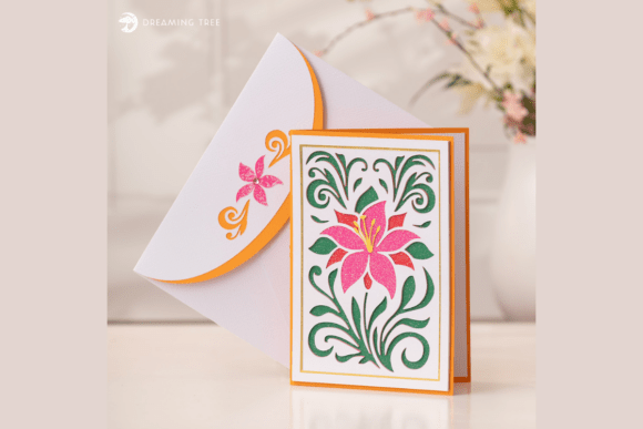 Lily Flourish Card SVG: A Premium 3D SVG for Pop-Up Cards