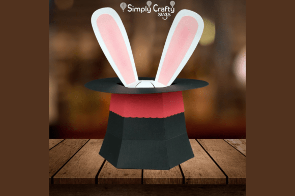 Magical Rabbit Hat Box SVG: 3D SVG for Entertainment