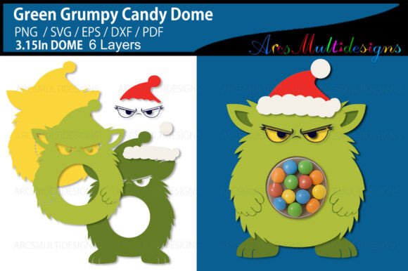 Review: Green Grumpy Christmas Candy Dome Design