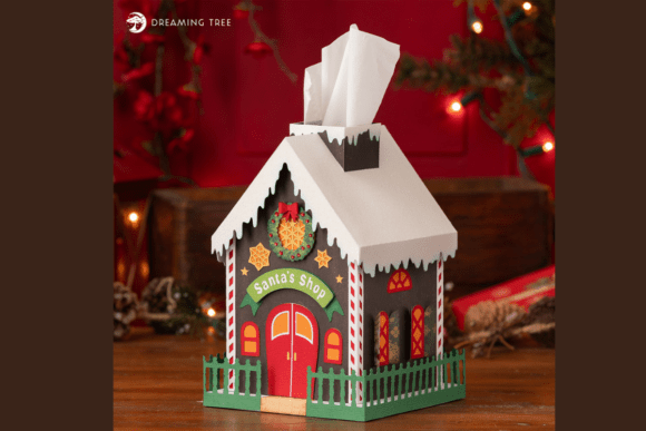 Santa's Workshop Tissue Topper SVG: A 3D SVG Christmas Asset