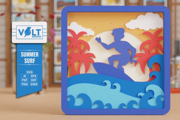 Summer Surfing Beach 3D SVG: A Designer's Review