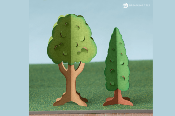 Village Trees: 3D SVG & Flowers for Craft Sellers