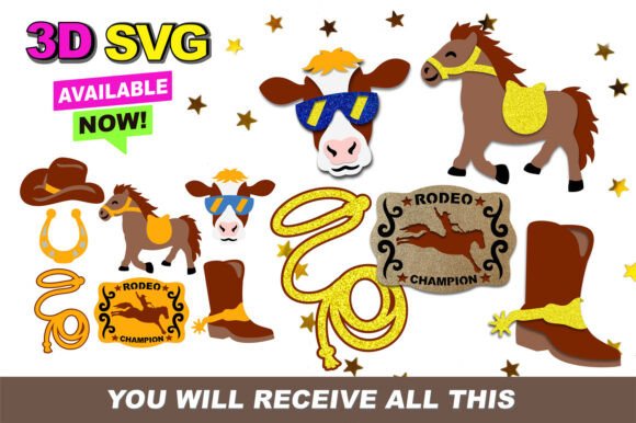Western Rodeo 3D SVG: Fantasy And Fairy Tales Style